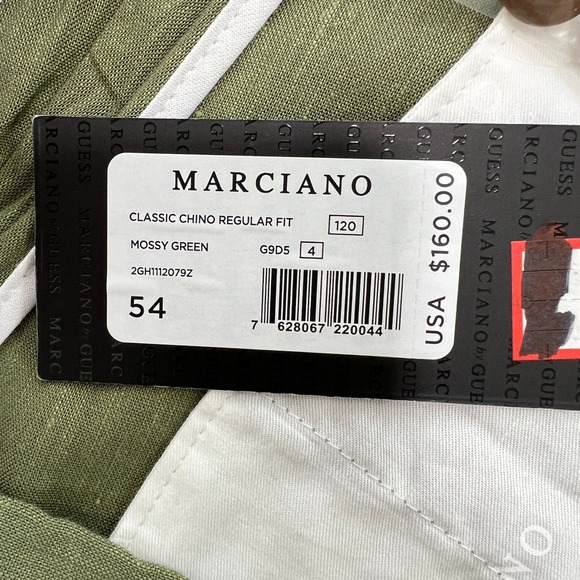 Marciano by Guess Linen Blend Chino Pants Mossy Green Regular Fit Size 54 - Picture 5 of 11
